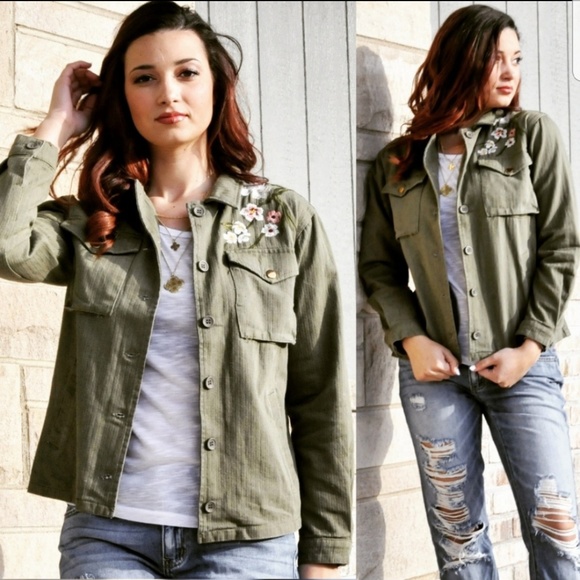 RELISTED Roly Poly embroidered olive jacket - Picture 1 of 8
